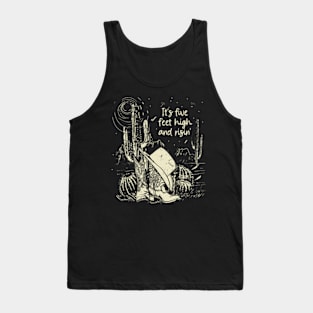 It's Five Feet High And Risin' Quotes Music Cowgirl Boot Tank Top